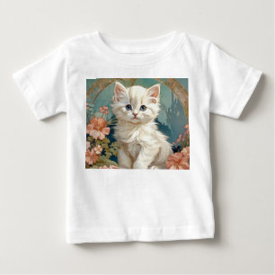 Alphonse Mucha stijl witte kat