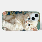 Alphonse Mucha Stijl Witte Kat Case-Mate iPhone Case (Achterkant (horizontaal))