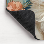 Alphonse Mucha Stijl Witte Kat Muismat (Hoek)