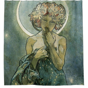 Alphonse Mucha Stunning Art Nouveau Vrouw #18 Douchegordijn