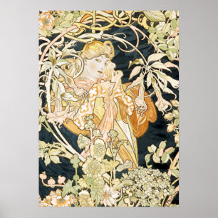 Alphonse Mucha Stunning Art Nouveau Vrouw #35 Poster
