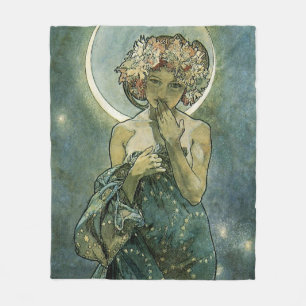 Alphonse Mucha Stunning Art Nouveau Woman #18 Fleece Deken