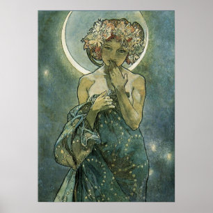 Alphonse Mucha Stunning Art Nouveau Woman #18 Poster