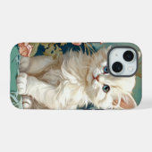 Alphonse Mucha Style Chat blanc (Verso Horizontal)