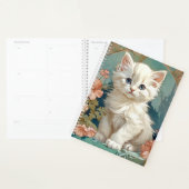 Alphonse Mucha Style Chat blanc (Devant avec enveloppe)
