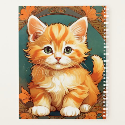 Alphonse Mucha Style Chat orange (Dos)