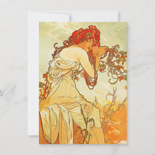 Alphonse Mucha Summer Invitations Kaart