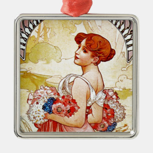 Alphonse Mucha Summer Metalen Ornament