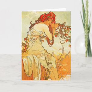 Alphonse Mucha Summer Wenskaart Kaart