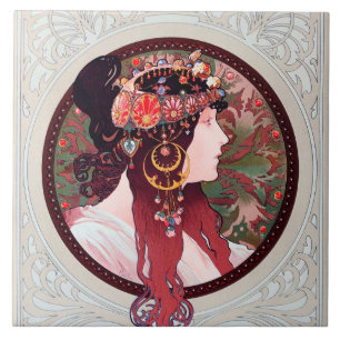 Alphonse Mucha Tegeltje