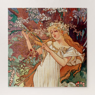 Alphonse Mucha, The Seasons (1896) Lente Legpuzzel