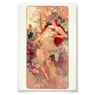 Alphonse Mucha, The Seasons, Herfst (1896) Foto Afdruk
