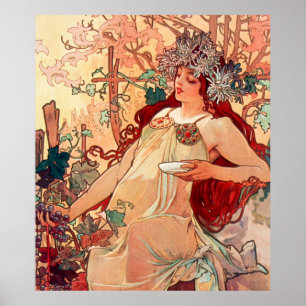 Alphonse Mucha, The Seasons, Herfst (1896) Poster