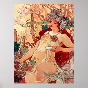 Alphonse Mucha, The Seasons, Herfst (1896) Poster