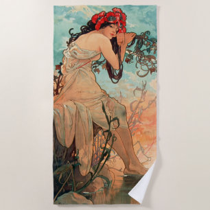Alphonse Mucha, The Seasons, Summer (1896) Strandlaken