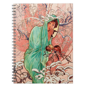 Alphonse Mucha, The Seasons, Winter (1896) Notitieboek