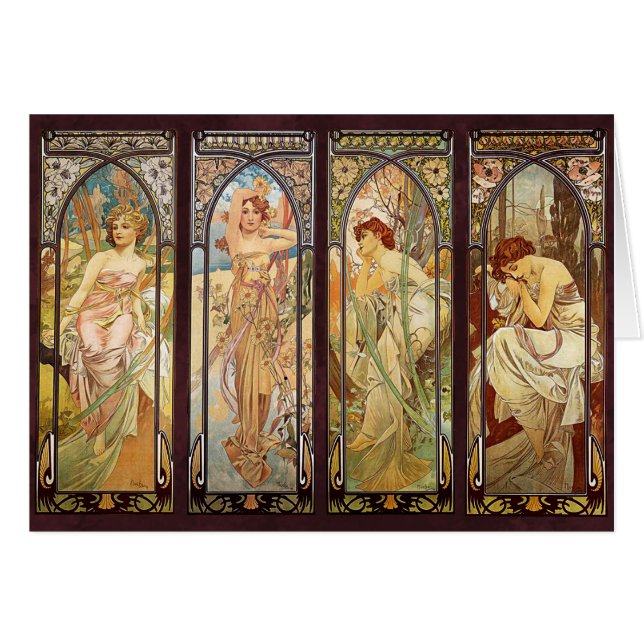 Alphonse Mucha, The Times of the Day (Voorkant Horizontaal)