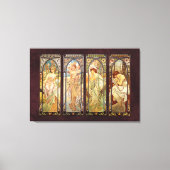 Alphonse Mucha, The Times of the Day Canvas Afdruk (Voorkant)