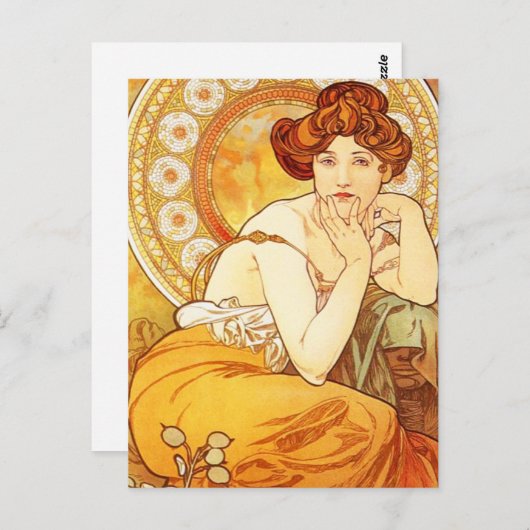 Alphonse Mucha Topaz Briefkaart (Voorkant / Achterkant)