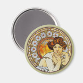 Alphonse Mucha - Topaz Magneet (Voorkant / Achterkant)