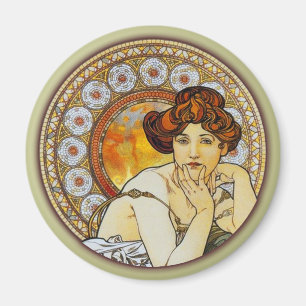 Alphonse Mucha - Topaz Magneet