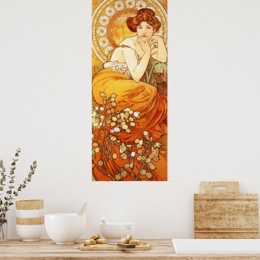 Alphonse Mucha Topaz Poster (Keuken)
