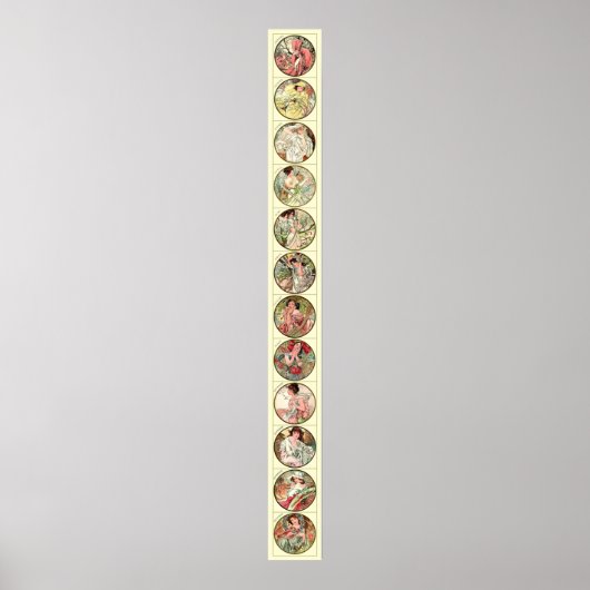 Alphonse Mucha twaalf maanden van het jaar Poster (Voorkant)