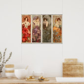 Alphonse Mucha, Vier Edelstenen Poster (Keuken)