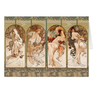 Alphonse Mucha Vier Seizoenen 1897 Art Nouveau Pan