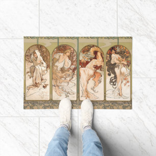 Alphonse Mucha Vier Seizoenen 1897 Art Nouveau Pan Deurmat