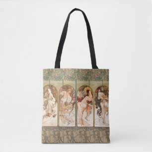 Alphonse Mucha Vier Seizoenen 1897 Art Nouveau Pan Draagtas