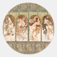 Alphonse Mucha Vier Seizoenen 1897 Art Nouveau Pan