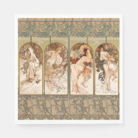 Alphonse Mucha Vier Seizoenen 1897 Art Nouveau Pan