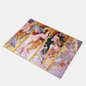 Alphonse Mucha - Vier seizoenen Deurmat (Schuin)