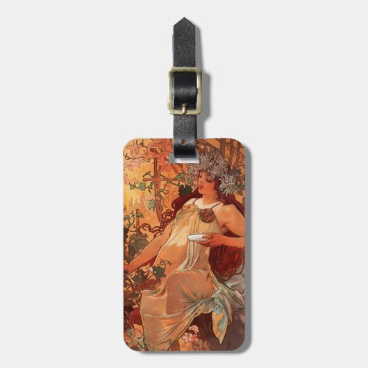 Alphonse Mucha, Vier seizoenen, herfst Bagagelabel (Voorkant verticaal)