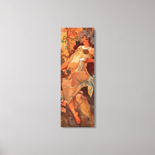 Alphonse Mucha, Vier seizoenen, herfst Canvas Afdruk