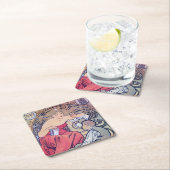 Alphonse Mucha Vierkante Kartonnen Onderzetter (Insitu)