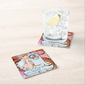 Alphonse Mucha Vierkante Kartonnen Onderzetter (Insitu)