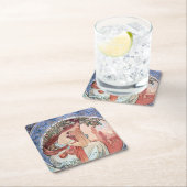 Alphonse Mucha Vierkante Kartonnen Onderzetter (Insitu)