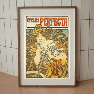 Alphonse Mucha vintage poster kunst aan de muur