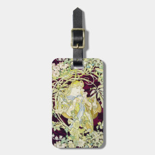 Alphonse Mucha Vrouw met Madelief Art Nouveau Kuns Bagagelabel