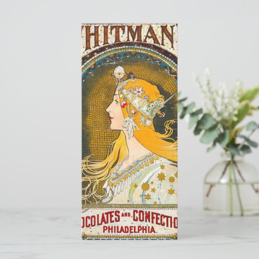 Alphonse Mucha Whitman's Ad Menu (Staand voorkant)