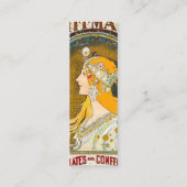 Alphonse Mucha Whitman's Ad Mini Visitekaartje (Achterkant)