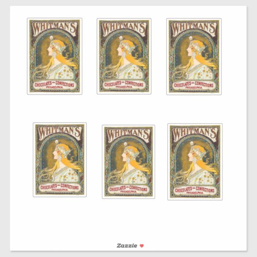 Alphonse Mucha  Whitman's Ad Sticker (Vel)