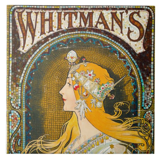 Alphonse Mucha  Whitman's Ad Tegeltje (Voorkant)