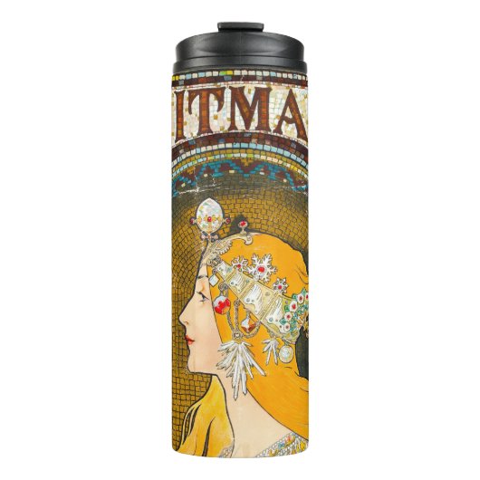 Alphonse Mucha Whitman's Ad Thermosbeker (Voorkant)