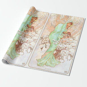 Alphonse Mucha Winter  Art Nouveau Painting Cadeaupapier