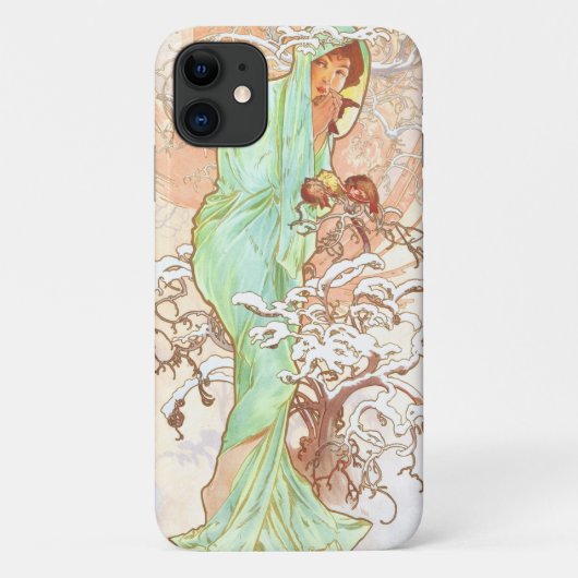 Alphonse Mucha Winter  Art Nouveau Painting Case-Mate iPhone Case (Achterkant)