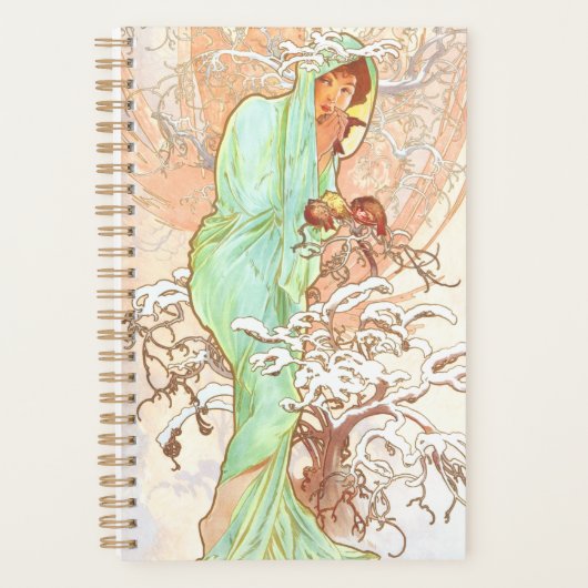 Alphonse Mucha Winter  Art Nouveau Painting Planner (Voorkant)