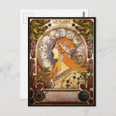 Alphonse Mucha Zodiac Briefkaart (Voorkant / Achterkant)